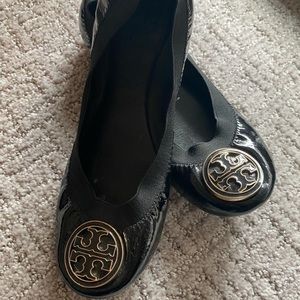 Tory Burch Black Caroline 2 Ballet Flats size 6